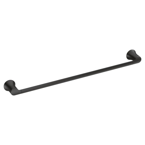 Doux Matte Black 24-Inch Single Towel Bar For Bath And Kitchen, Durable Corrosion-Resistant Metal Mounting Post, Easy Install