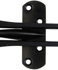 WUUWCHODC Sliding Door Bolt Lock for Gate Wooden Security Latch in black, top view showing robust design and steel ball mechanism.
