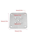 Heavy Duty Furniture Leg Mounting Plates With Screws Flat Metal T Brackets Connector Base For Sofa Cabinet Chair Couch showing 70mm steel plate dimensions.