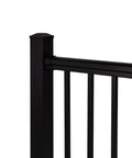 Close-up of Rock Solid Deck Railing Kit Complete Post Bracket Set with sturdy square balusters and cap detail.