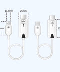 Wireless HDMI Transmitter And Receiver No Fuss Plug And Play 1080P HD Extender With 164 Feet Range for laptops, TV boxes, PS4, PS5, cameras to TV, projector, monitor, and audio showing dimensions of transmitter and receiver.