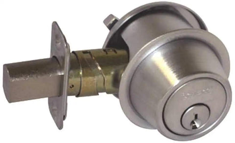 Pro Grade Commercial Grade 2 Single Cylinder Deadbolt With C Keyway Satin Chrome Finish For One And Three Eighths To One And Seven Eighths Inch Doors 12287 Latch And 10094 Strike Inside Turn Lock Durable High Traffic Door Hardware