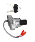Bad Ass Motorcycle Ignition Key Lock Switch Set Kit Direct Fit For Your Yamaha V Star Drag Star Classic Silverado XVS 1100a Engine Starts Easy Plug And Play Design Replaces Stock Parts Quick Install For Riders Crave Reliable Performance On Their Ride. motorcycle ignition switch kit with keys, metal housing, and wiring plug