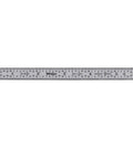 Six Inch Steel Ruler With 4R Fractional Scale Ideal For Layout Work And Dimensional Checks A Handy Go To Tool 1/8 1/16 1/32 1/64 Inch Markings 1/64 Inch Thick By 1/2 Inch Wide Satin Chrome Tempered Stainless Steel, top view