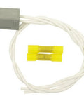 HVAC Blower Motor Resistor Connector Pigtail Wire Plug Harness for GM Cars Trucks with white wires and yellow connectors.