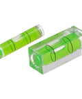2pcs for mini for spirit Level Set Horizontal Bubble Vial For Picture Hanging Wall Art Calibration Rectangular And Cylinder Shape Green liquid