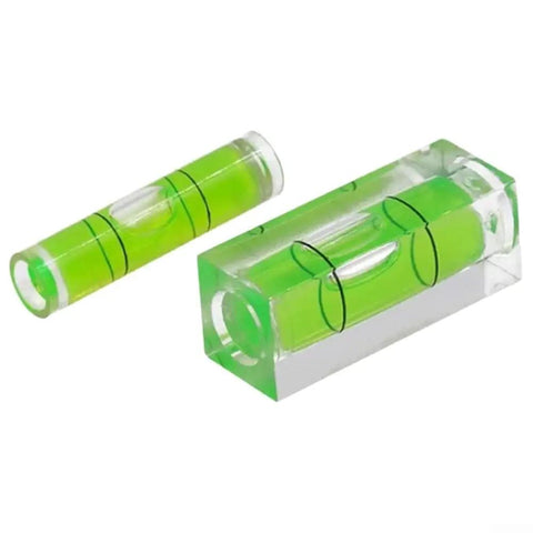 2pcs for mini for spirit Level Set Horizontal Bubble Vial For Picture Hanging Wall Art Calibration Rectangular And Cylinder Shape Green liquid