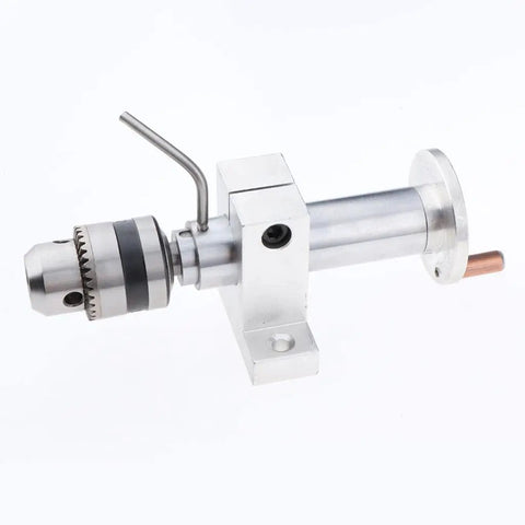 Mini Rotate Lathe Tailstock With High Precision Double Bearing Design For Woodworking And Carving Projects, silver metal construction.