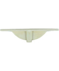 Underside view of Luke 24 Inch Square Drop In Bathroom Sink White Porcelain With Overflow No Fuss Easy Install Pre Drilled 1.5 Inch Faucet Hole