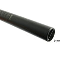 Close-up of black Aluminum 25.4mm Diameter 350mm Length Bike Seat Post showing end view and measurements