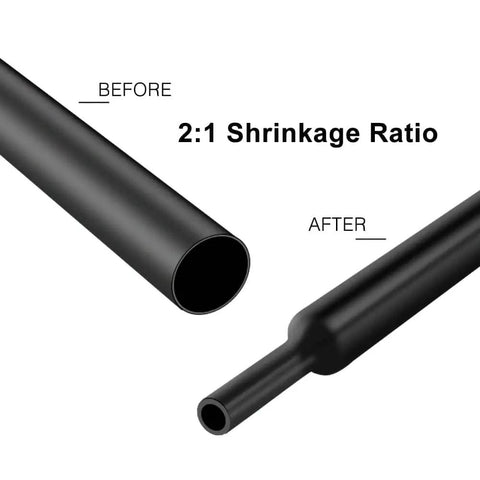 100 Ft Heat Shrink Tubing Assortment Pack 2 To 1 Shrink Ratio Non Adhesive Single Wall Black 1 2 3 4 5 6 8 10 mm demonstration