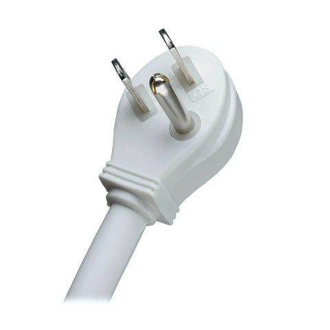 Close-up of flat plug from Heavy Duty 6 Outlet Power Strip Surge Protector With 3330 Joules 6 Foot Cord All Metal Housing Industrial Grade