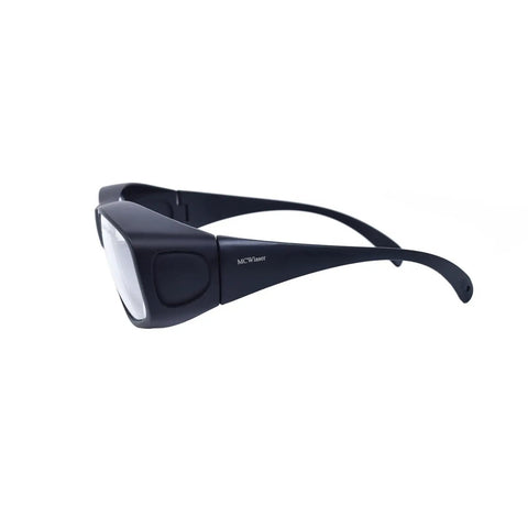 Real Deal Co2 Laser Safety Glasses For 9000 To 11000Nm Waves Offering OD 5 Plus Eye Protection And Lightweight Black Frames side view