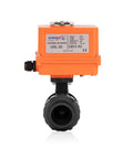 Motorized UPVC Ball Valve With Electric Actuator 24V DC, 4 Inch 110mm, Threaded, 16 Bar, IP67, For Water Air And Liquids, HVAC System Ready, Built Tough For Easy Install, Corrosion Resistant And Reliable Performance, CE NSF ANSI