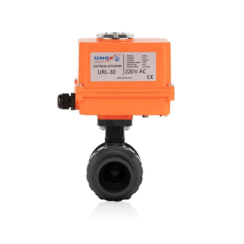 Motorized UPVC Ball Valve With Electric Actuator 24V DC, 4 Inch 110mm, Threaded, 16 Bar, IP67, For Water Air And Liquids, HVAC System Ready, Built Tough For Easy Install, Corrosion Resistant And Reliable Performance, CE NSF ANSI