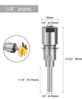 Router Bit Extension Rod Converter Adapter for Woodworking Tools, 1/4 inch shank, shown with measurement details.