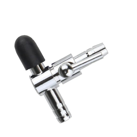 Stainless steel air flow control T valve for aquarium and fish tank aeration single way lever inline valve fits 4x6mm tubing