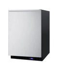No Fuss Frost Free Under Counter Upright Freezer Slick Stainless Steel Digital Temp Dial Built Into 24 Inch Spaces Freestanding Ready Plug And Play Smooth Cold Storage Kitchen Flex Setup with stainless steel finish.