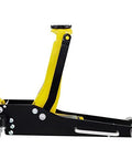 Floor jack, 3-ton, low-profile, yellow and black with dual pistons