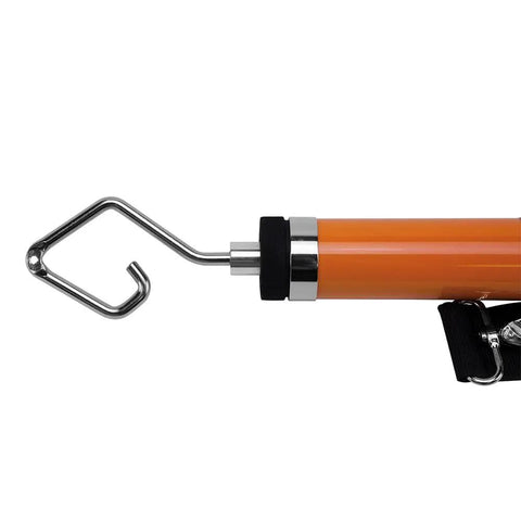 Telescopic Pole Wire Spanner Plus extends to eighteen feet in ten seconds with friction twist lock, enamel finish, close-up of hook.