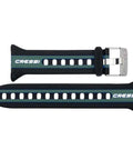 Replacement Rubber Watch Strap For Watch-Style Dive Computers Black Green Quick-Change Two-Screw Band Beefy Corrosion-Resistant Buckle