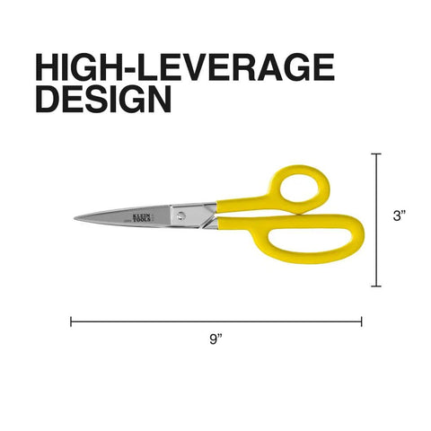Top Notch Forged High Leverage Utility Shear 8 Inch Heavy Duty Scissors With Serrated Edge And Extended Handles, High-Leverage Design