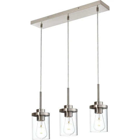 Black Island Pendant Lighting 5 Light Farmhouse Rectangle Linear Chandeliers With Clear Glass Shades For Kitchen Island