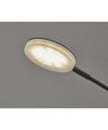 Grover Collection Contemporary Modern LED Floor Lamp In Black Finish Sleek Studio Vibe with illuminated lamp head detail.