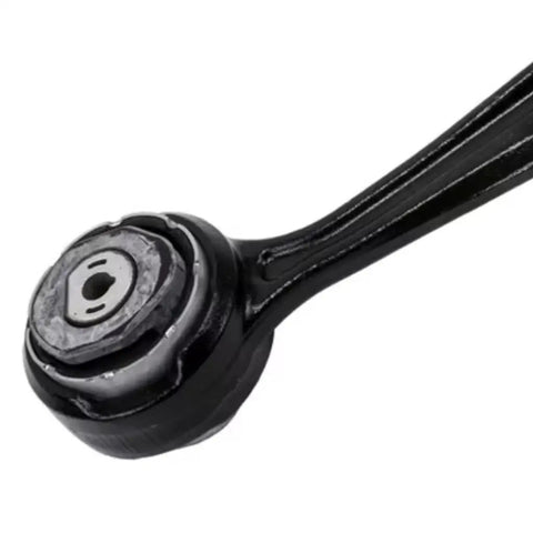 New Heavy Duty Steel Control Arm Link For Cadillac ATS 2013-2019 Front Driver Side Lower With Rubber Bushing And Tapered Hole Linkage End Black Finish close-up