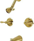 Victorian Tub And Shower Faucet In Brushed Brass Wall Mount Fixture With Solid Brass Construction Washerless Cartridge Classic Bathroom Renovation Tap That Delivers Built To Last Performance
