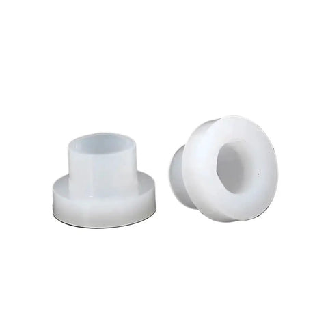 High Grade Nylon T-Shaped Step Gaskets In Black M2 To M16 Sizes Perfect For DIY Home Projects And Mechanical Repairs With Insulated Plastic Concave Convex Shaft Sleeves That Hold Up Tough – image of white nylon gaskets.