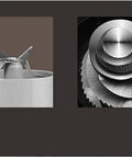 Close-up of the grinder blades inside the Auto Fresh Grind And Brew Coffee Machine With Built In Bean Grinder For Home Office Or Small Biz Large Capacity Choose Your Brew Strength Ground Or Beans Pot Brewing Easy To Use Bold Brew Function Premium Flavor.