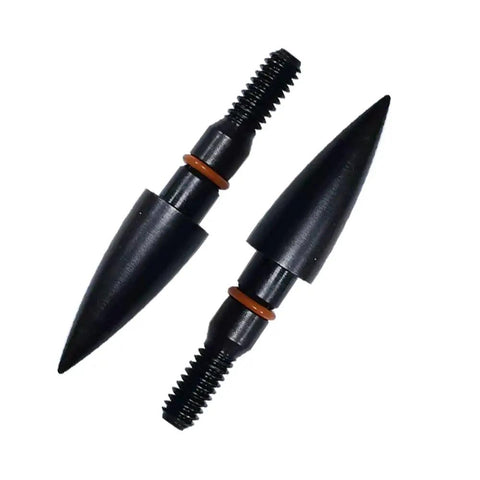 Two 100 Grain Field Points For Archery - 5/16 Inch Steel Screw In Tips, Durable Target Practice Field Points For Precision Accuracy, CNC Lathe Craft