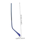 Side view of blue metal eyeglass temple with length 5.34 inches, width 0.24 inches. Two Pairs Replacement Glasses Arms Lightweight Eyeglass Temples Easy To Install For Comfy Wear Compatible With Most Frames And Sunglasses For Quick Repairs And A Better Fit.