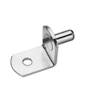 Heavy Duty Shelf Pegs With L Shaped Brackets And Nickel Plated Pins, close-up of single metal bracket and pin for storage support