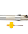 Beefy Indexable End Mill With R8 Shank One Inch Cutting Diameter Five And Twenty Seven Thirty Second Inch Overall Length with tool included