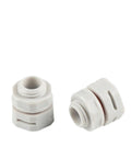 Tough As Nails Heavy Duty Waterproof Nylon Vent Plugs For Machinery And Pipeline Sealing Breathable IP68 Pressure Relief Valve Slick 10 Piece Pack Black M12x15 close-up of white nylon plugs.