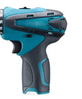 Compact 12V Cordless Power Drill With Slick Quick Chuck And Two Speed Modes Lightweight ergonomic design for precision in furniture assembly.