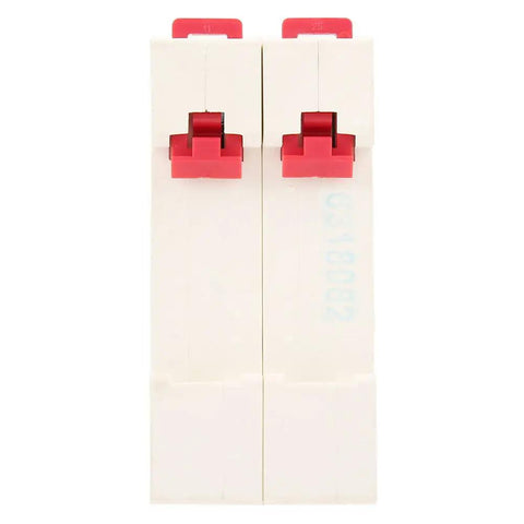 Front view of Two Pole Mini Circuit Breaker For DC 500V Systems, 63A Overcurrent Protection, Air Switch DIN Rail Mount, DZ47 63Z C63