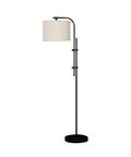 Baronvale 60 Inch Modern Metal Adjustable Floor Lamp In Brass With Crisp White Drum Shade And A Smooth Curved Arm