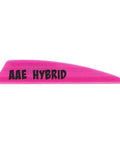 Hybrid Vane 2.0 Hot Pink Pack Of 100 With Base Dynamics Tech and Plastifletch Lick and Stick Activator, side view.