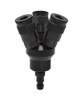 Aluminum Round Manifold Kit With Three One Quarter Inch Steel Automotive Couplers And One Quarter Inch Steel Plug Preassembled