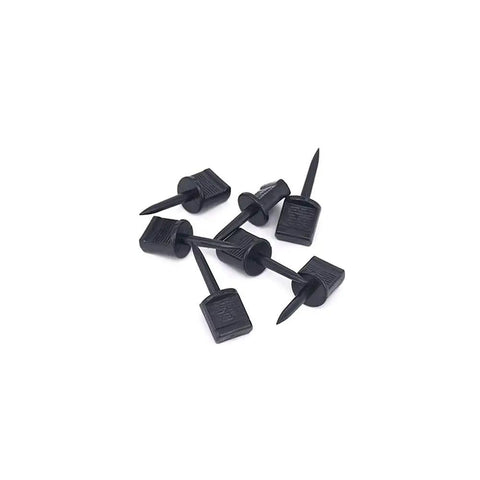 10 Piece Archery Target Nail Set Black Plastic Pins 5.3 cm Durable Archery Accessory shown from above on white background