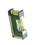 Compact Magnetic Bubble Level 83mm Accuracy for spirit Level for Woodworking Plumbing Metal Surfaces Silver, showing green body and clear vials.