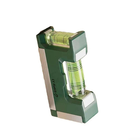 Compact Magnetic Bubble Level 83mm Accuracy for spirit Level for Woodworking Plumbing Metal Surfaces Silver, showing green body and clear vials.