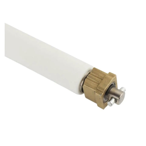 Heavy Duty Paper Shaft Roller for ZT410 and ZM400 Thermal Printers close-up showing brass mount and white shaft for reliable media feed.