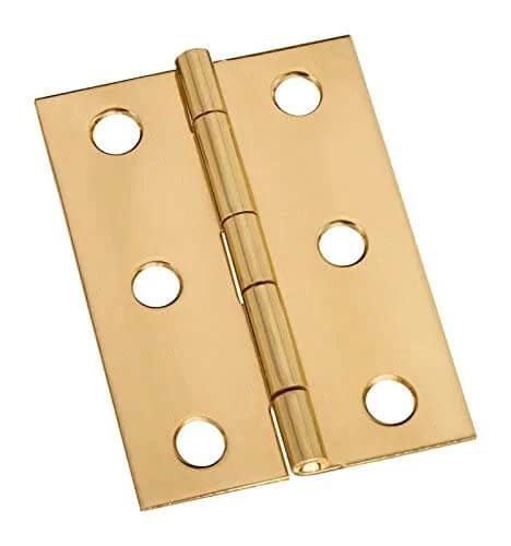 Brass 2-1/2 Inch Cabinet Hinges Bundle, 2 Pack With Screws Included, Broad Design For Oversized Cabinets And Drawers, Bright Brass Finish