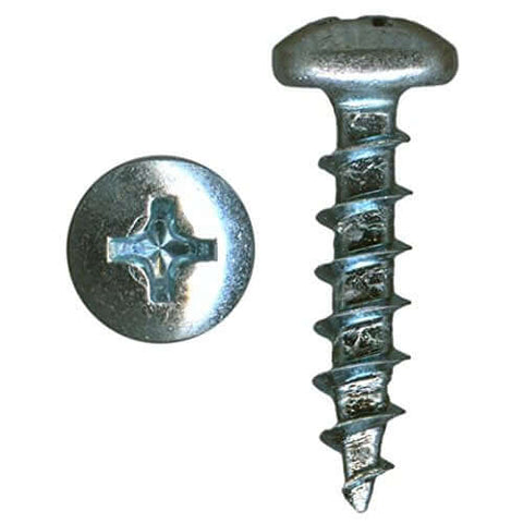 1000 Pack Six By One Half Inch Coarse Thread Phillips Pan Head Wood Screws Zinc Plated For Particle Board MDF And Plastic Composites