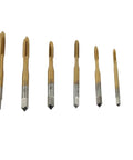 Rocksolid 7 Piece Metric Tap Set M2 M3 To M6 HSS High Speed Steel Screw Thread Tapping Tool Kit, 7 gold taps