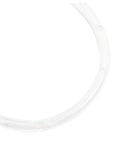 Close-up of transparent acrylic ring from 24 Pack Transparent Shower Curtain Rings With Smooth Glide For Roman Rods Flexible Hanging Hooks.